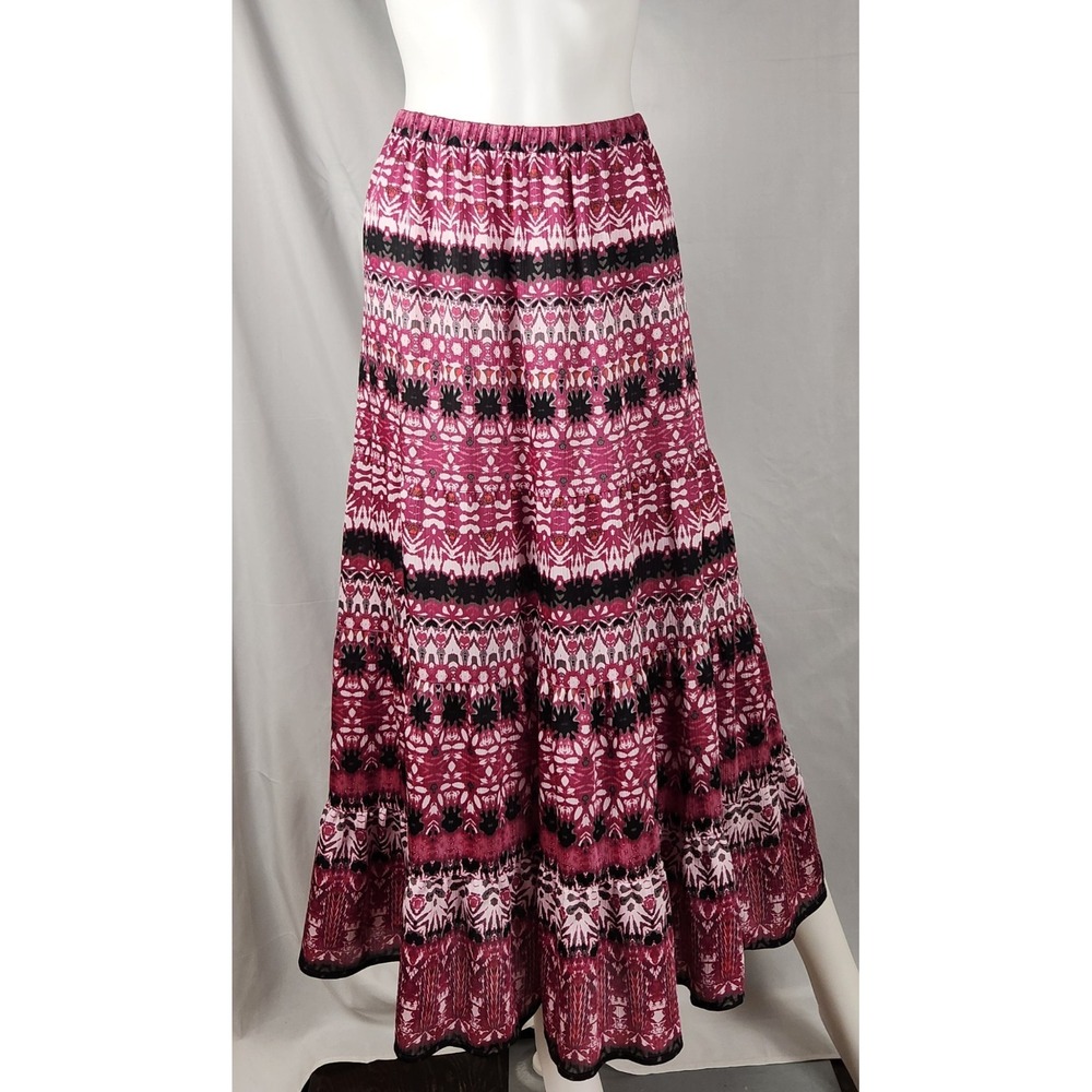 Jaclyn Smith Batik Print A‑Line Midi Skirt Artsy Boho XXL